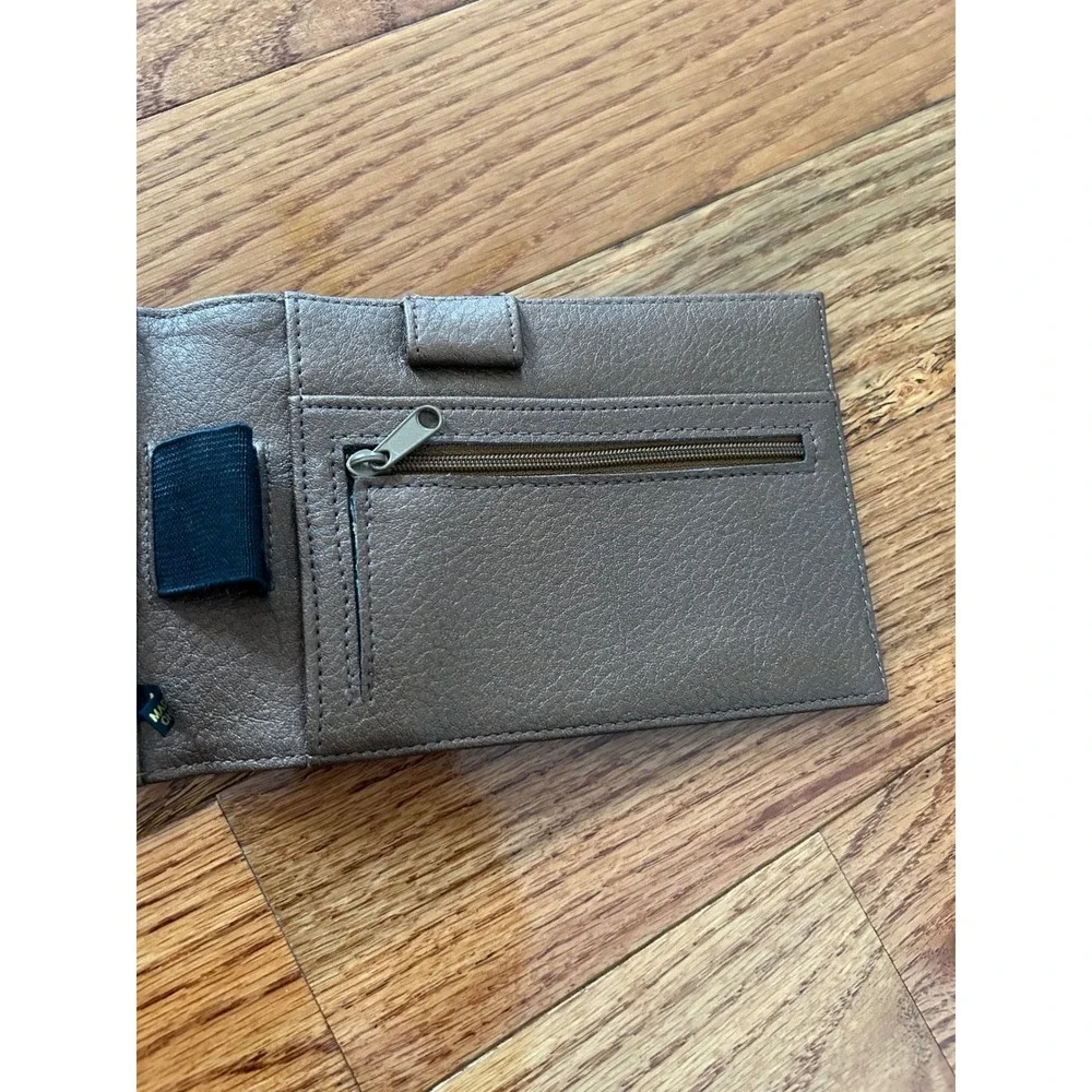 The Limited Black Faux Leather Tri-Fold Travel Wallet Organizer ID Window Black